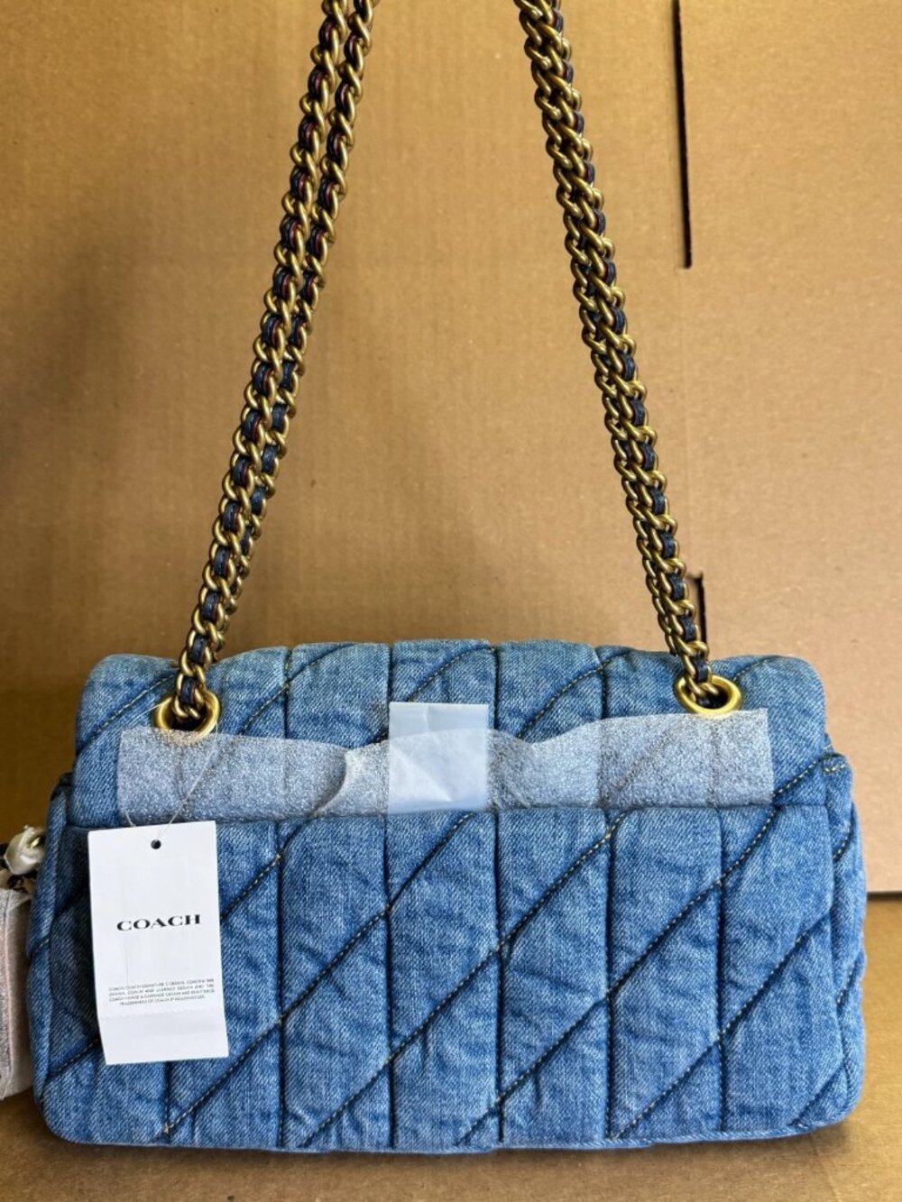 Coach Quilted Tabby 26 Medium Denim Shoulder Bag - Picture 2 of 6